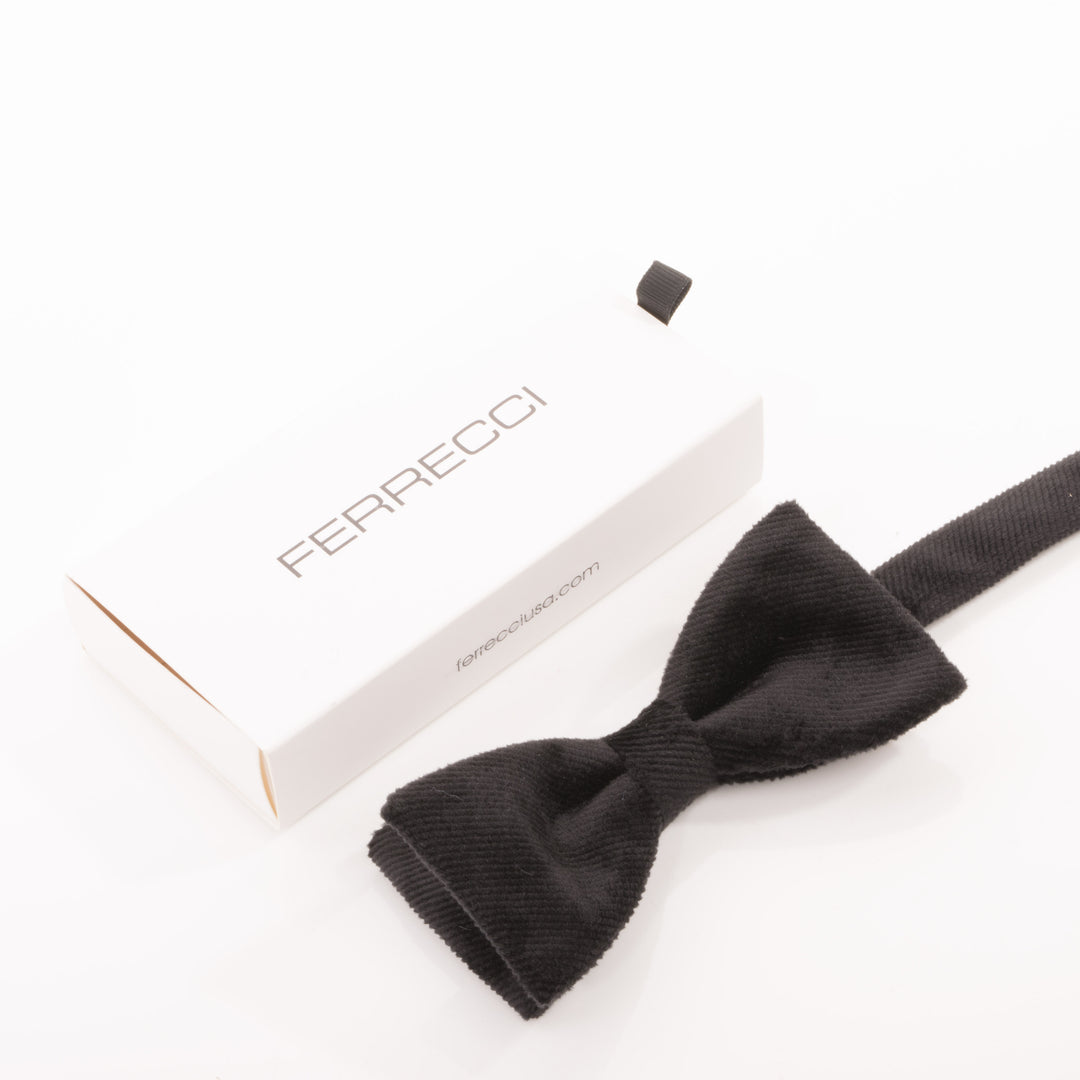 Black Enzo velvet bow tie with Ferrecci gift box