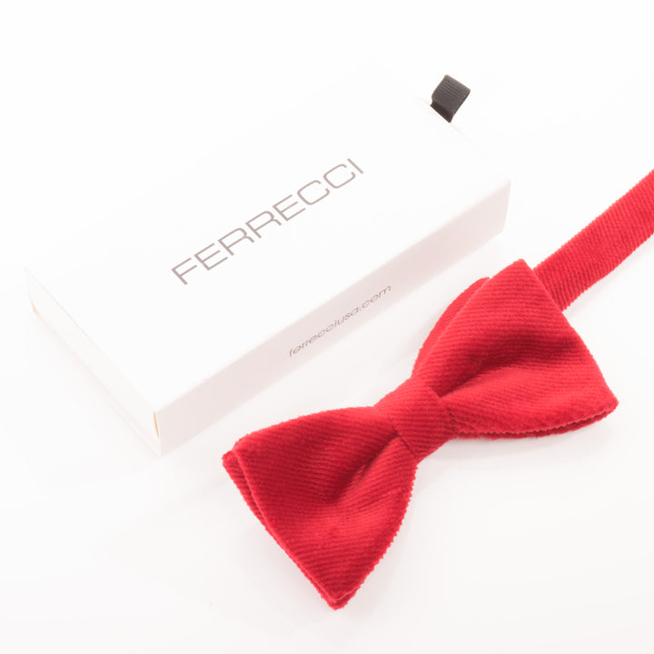 Red Enzo velvet bow tie with Ferrecci gift box