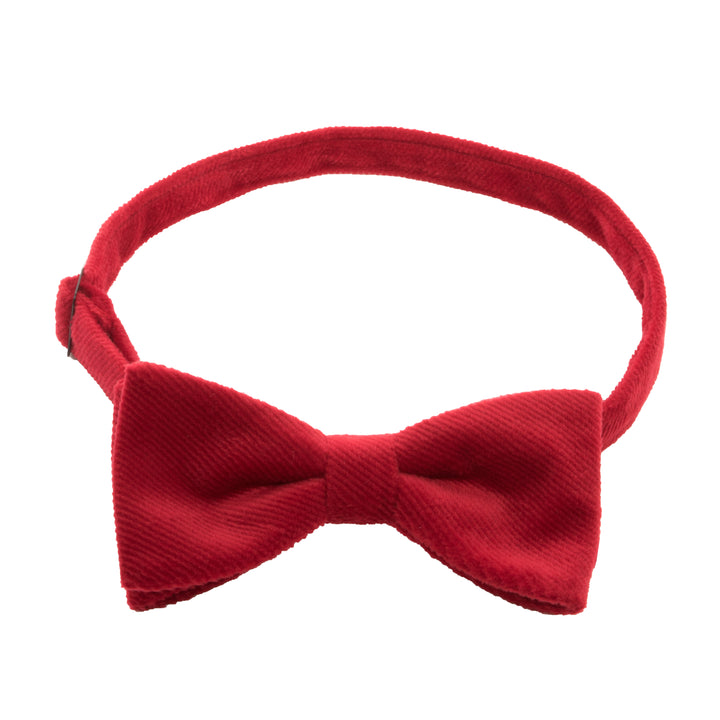 Red Enzo velvet bow tie with adjustable neckband