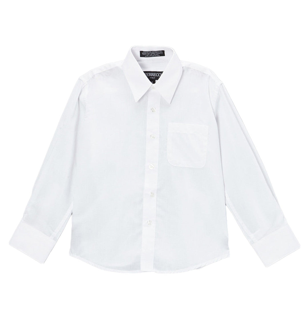 Boys white dress shirt with spread collar - Ferrecci