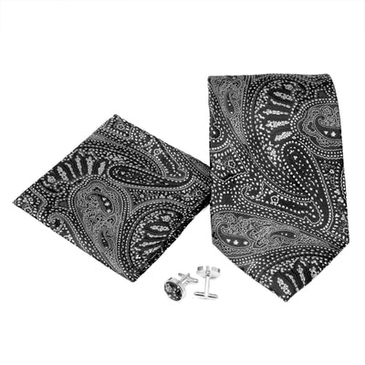 Men's Black-White Pattern Design 4-pc Necktie Box Set - FHYINC best men's suits, tuxedos, formal men's wear wholesale