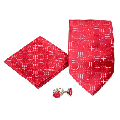 Men's Classic Red-White Pattern Design 4-pc Necktie Box Set - FHYINC best men's suits, tuxedos, formal men's wear wholesale