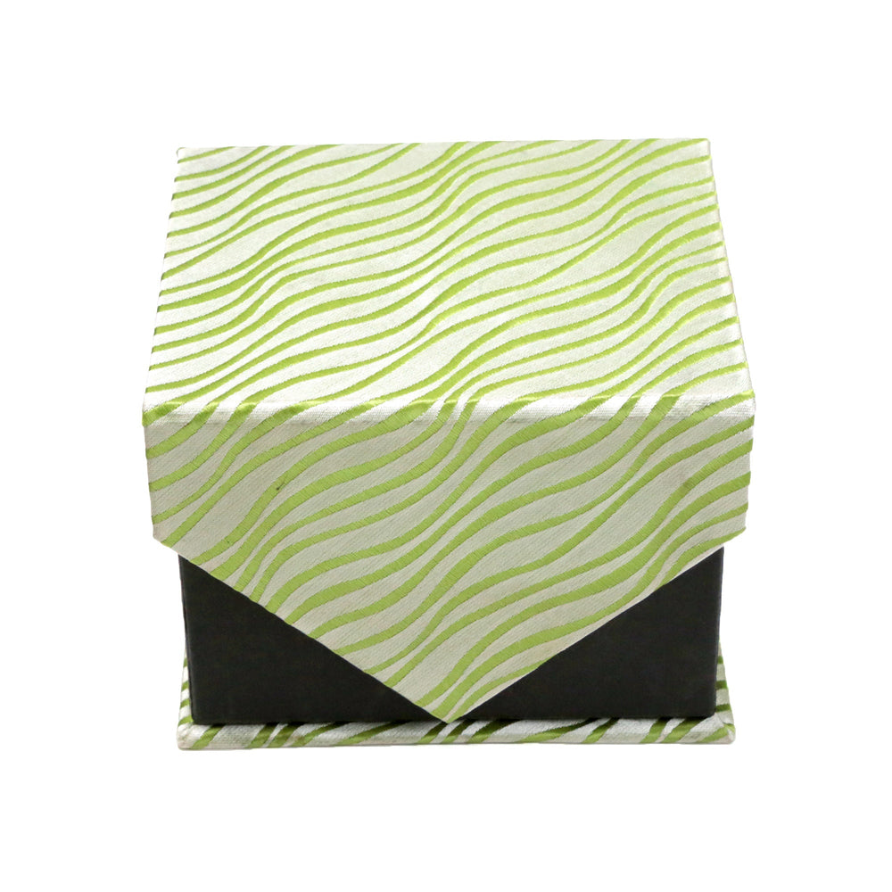 Men's Wavy Green Geometric Design 4-pc Necktie Box Set - FHYINC best men's suits, tuxedos, formal men's wear wholesale