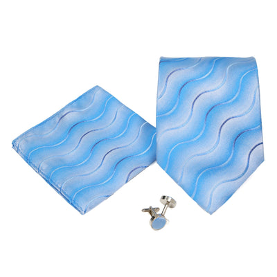 Men's Light Blue Wavy Pattern Design 4-pc Necktie Box Set - FHYINC best men's suits, tuxedos, formal men's wear wholesale