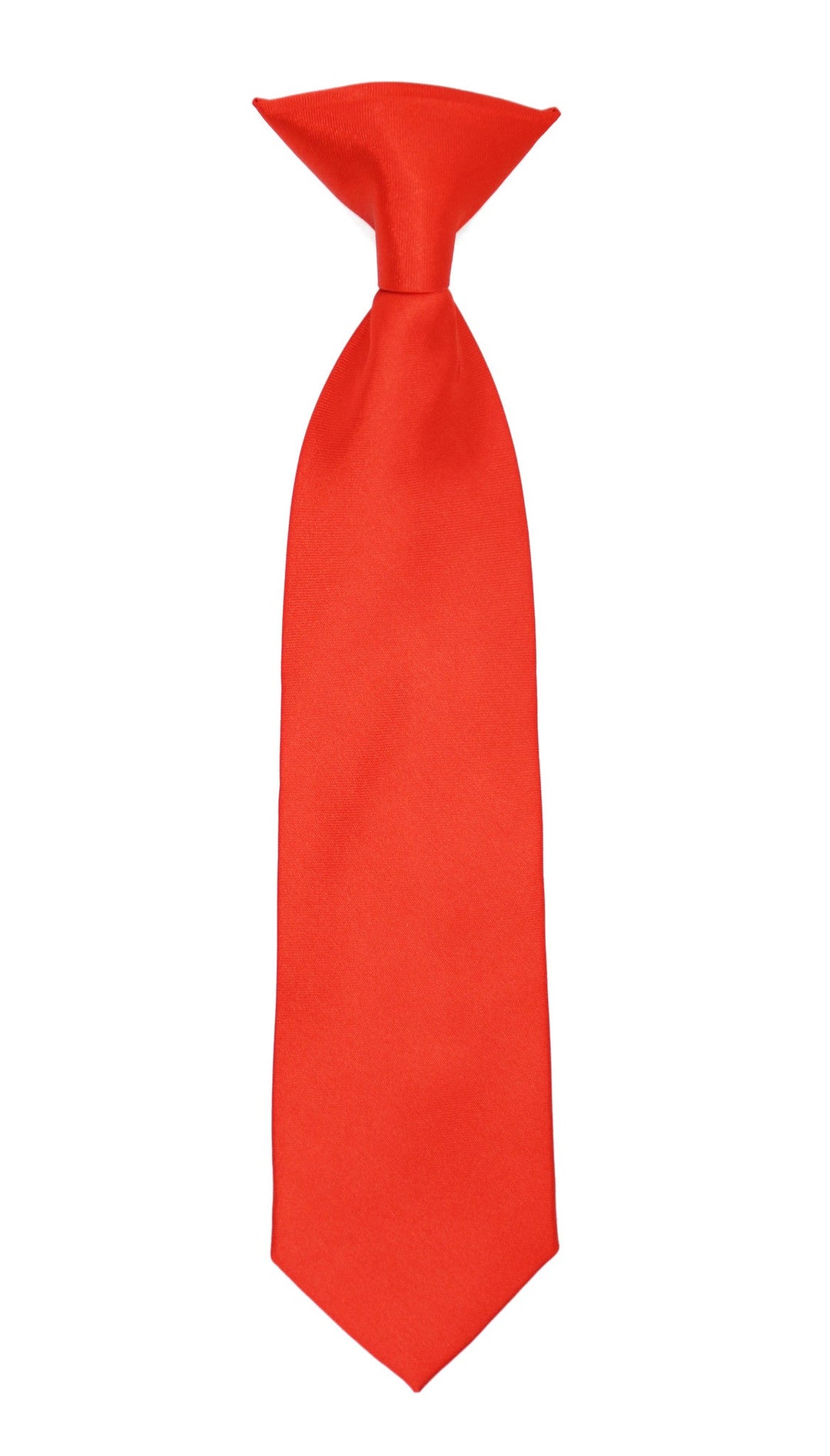 Boys 13" Premium Red Clip On Necktie - FHYINC best men&