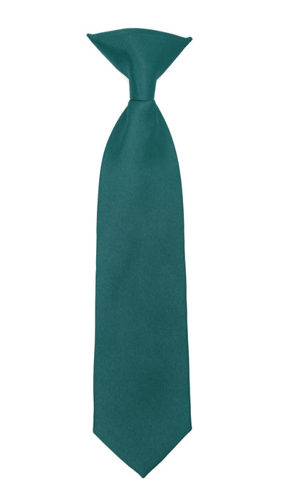 Boys 13" Premium Teal Clip On Necktie - FHYINC best men's suits, tuxedos, formal men's wear wholesale