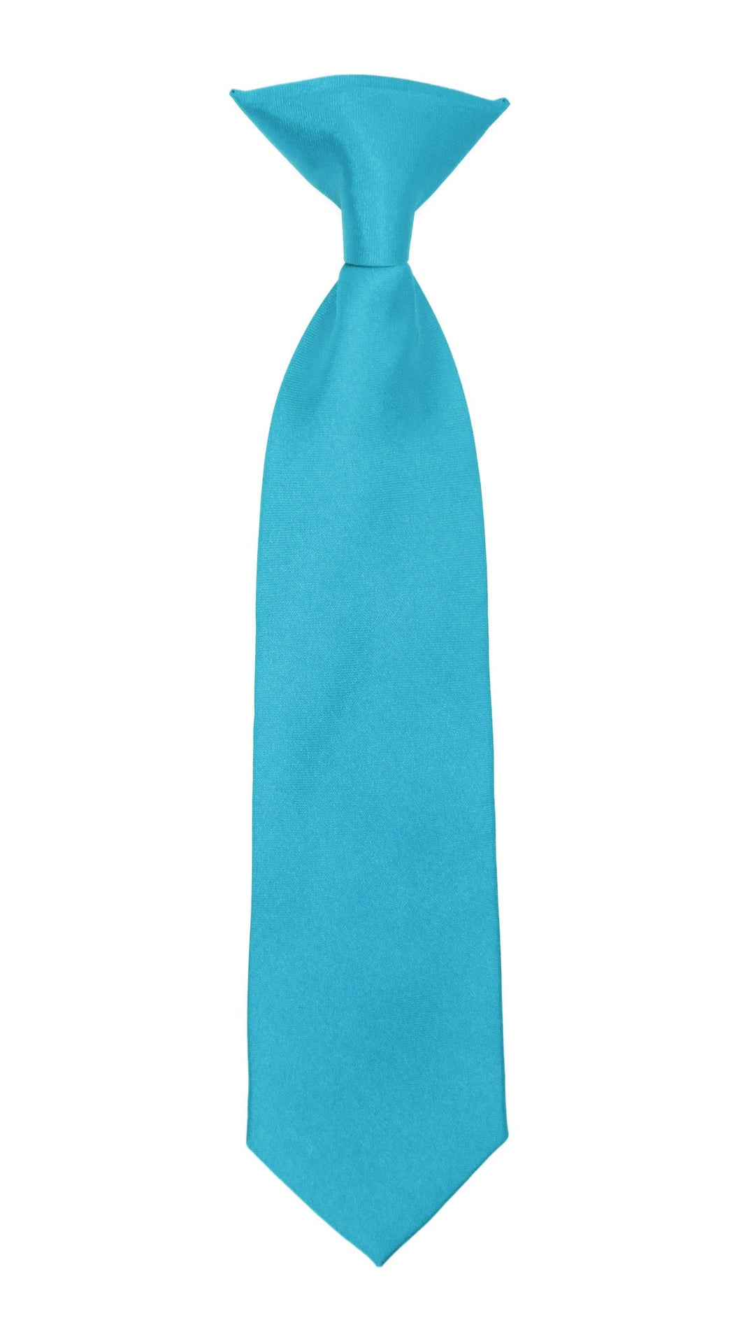 Boys 13" Premium Turquoise Clip On Necktie - FHYINC best men&