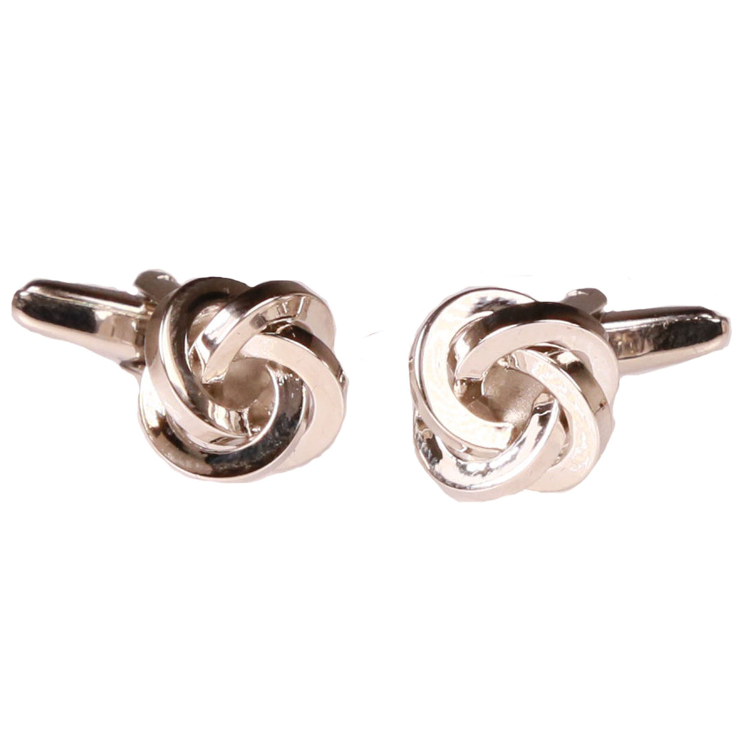 Silvertone Silver Geometric Pattern Cufflinks with Jewelry Box - FHYINC best men's suits, tuxedos, formal men's wear wholesale