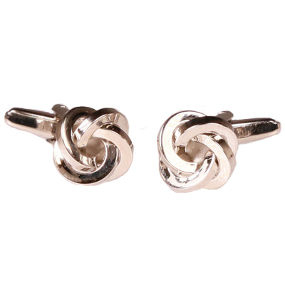 Silvertone Silver Geometric Pattern Cufflinks with Jewelry Box - FHYINC best men's suits, tuxedos, formal men's wear wholesale