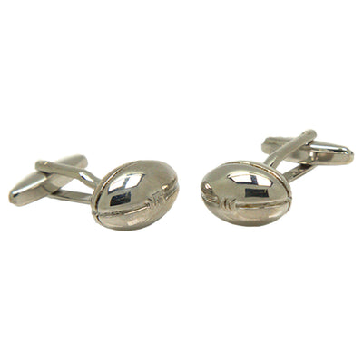Silvertone Novelty Football Cufflinks with Jewelry Box - FHYINC best men's suits, tuxedos, formal men's wear wholesale