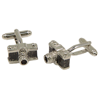 Silvertone Novelty Camera Cufflinks with Jewelry Box - FHYINC best men's suits, tuxedos, formal men's wear wholesale