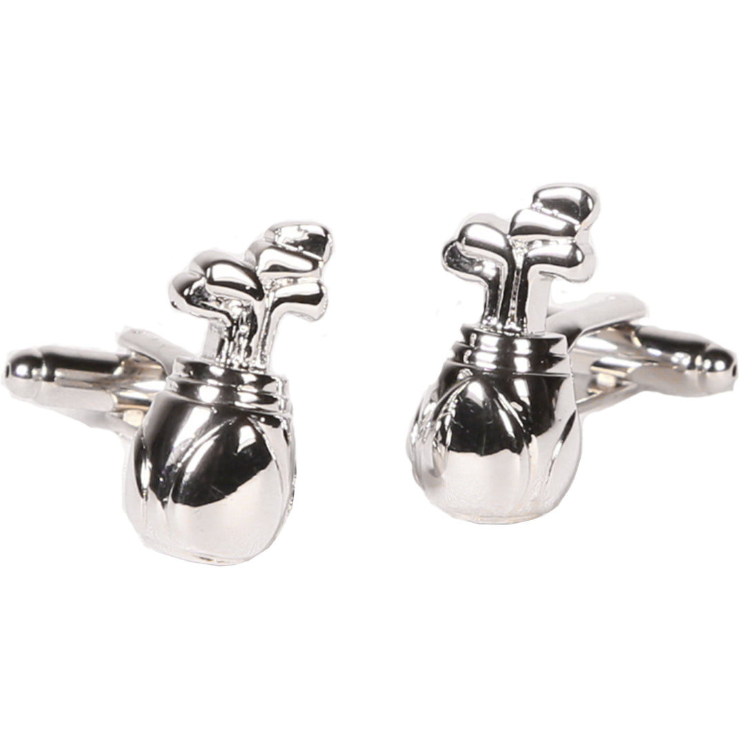 Silvertone Novelty Golf Clubs Cufflinks with Jewelry Box - FHYINC best men's suits, tuxedos, formal men's wear wholesale
