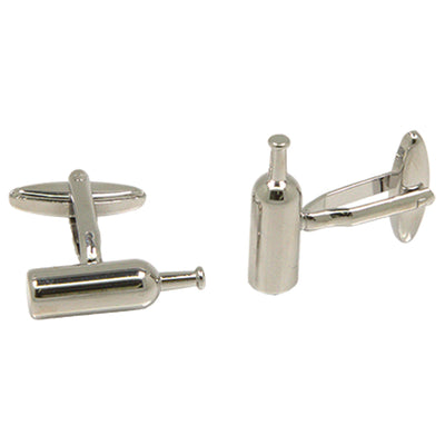 Silvertone Novelty Bottle Cufflinks with Jewelry Box - FHYINC best men's suits, tuxedos, formal men's wear wholesale