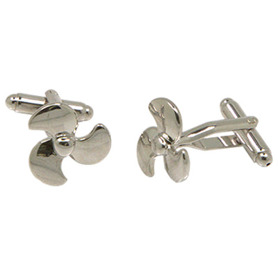 Silvertone Novelty Fan Cufflinks with Jewelry Box - FHYINC best men's suits, tuxedos, formal men's wear wholesale