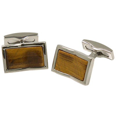 Men’s Silvertone Square Yellow Square Gemstone Cufflinks - FHYINC best men's suits, tuxedos, formal men's wear wholesale