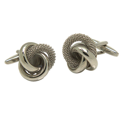 Silvertone Silver Rings Cufflinks with Jewelry Box - FHYINC best men's suits, tuxedos, formal men's wear wholesale