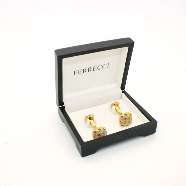 Goldtone Blue Gemstone 
