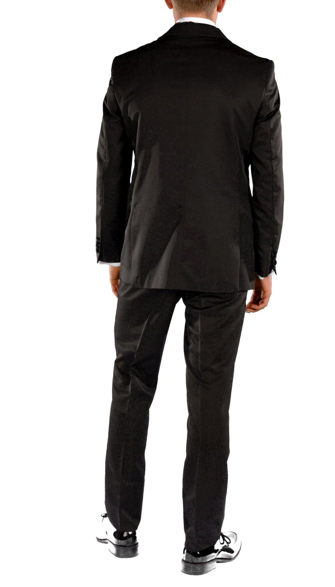 Black Slim Fit Peak Lapel 2pc Tuxedo - Crisp - FHYINC best men&