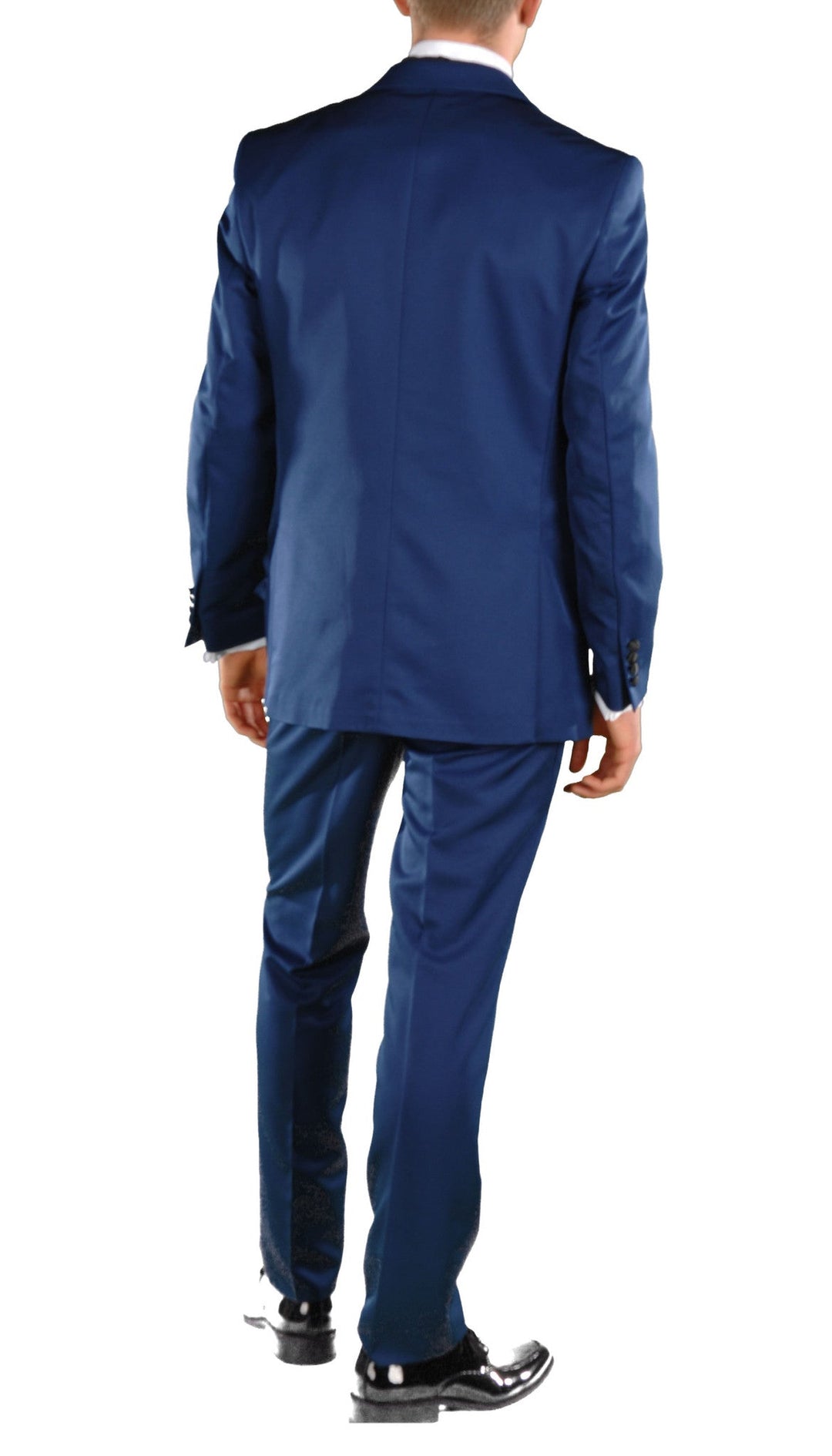 Dark Blue Slim Fit Peak Lapel 2pc Tuxedo - Crisp - FHYINC best men&