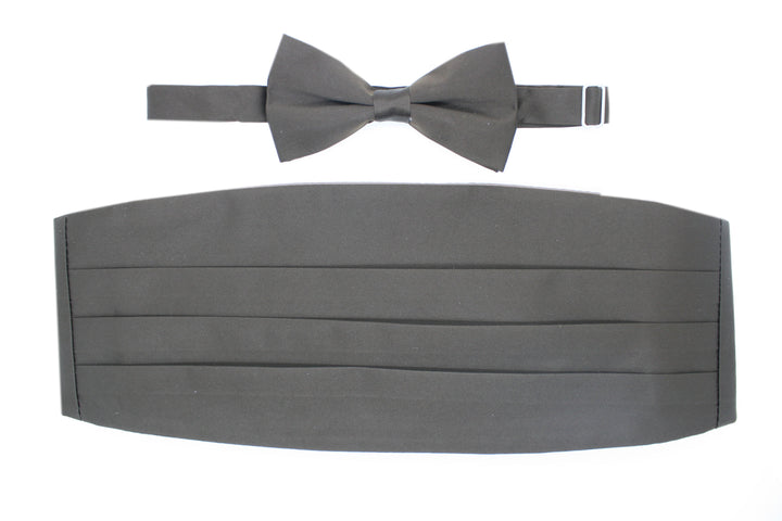 Ferrecci Satin Bow Tie &amp; Cummerbund Set – Brown