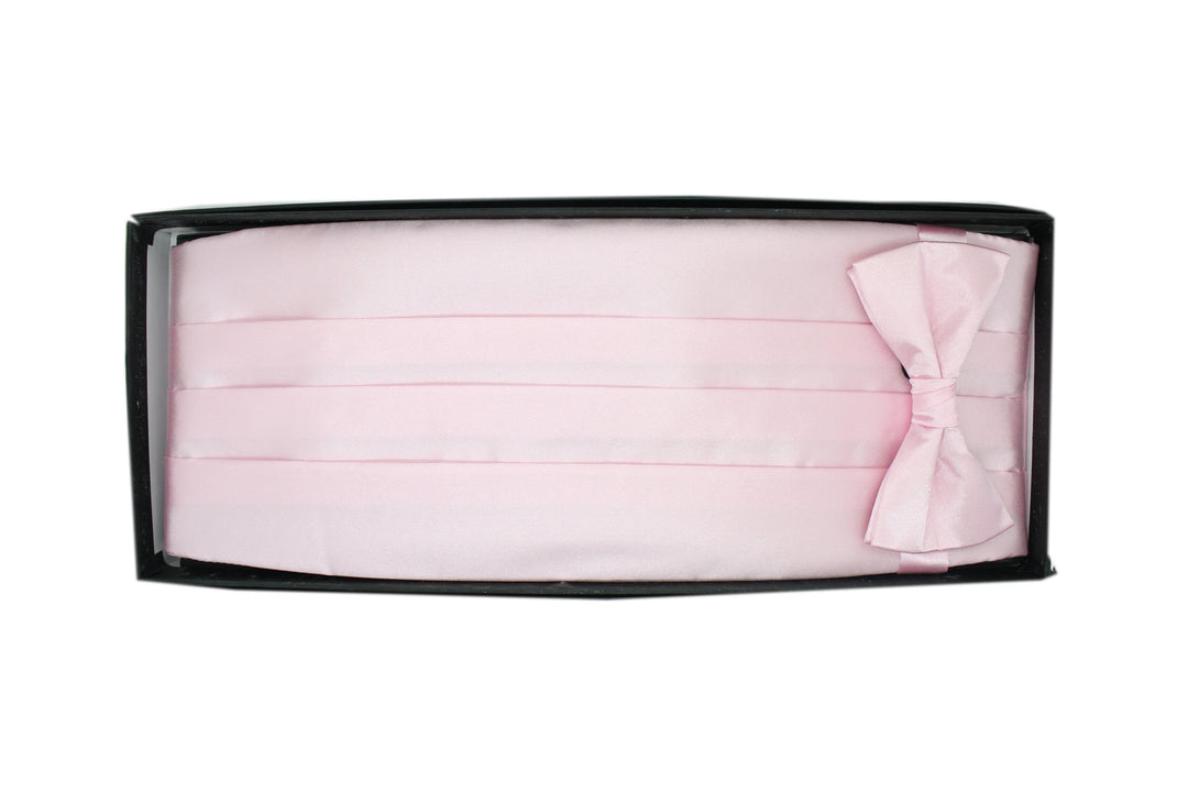 Ferrecci Satin Bow Tie &amp; Cummerbund Set – Rose, gift box
