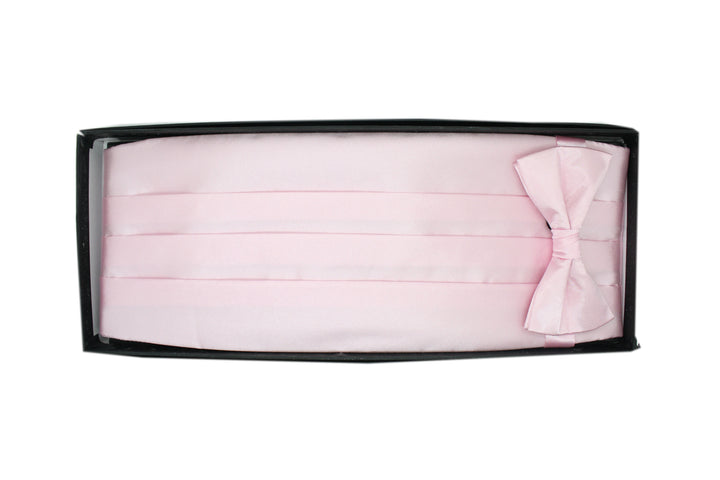 Ferrecci Satin Bow Tie &amp; Cummerbund Set – Rose, gift box
