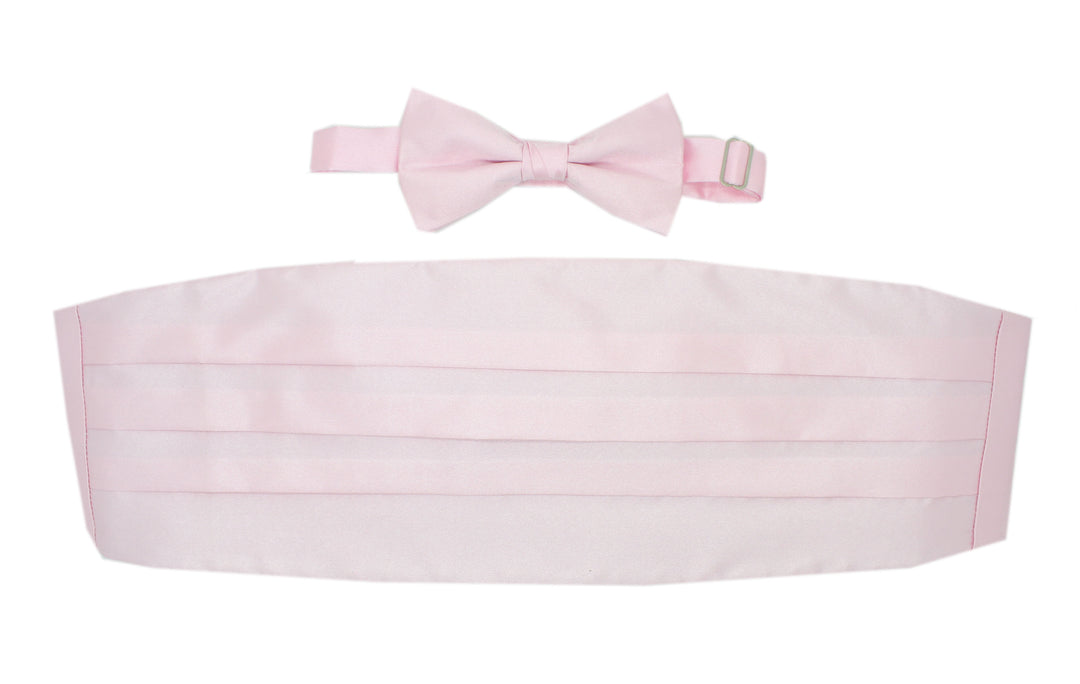 Ferrecci Satin Bow Tie &amp; Cummerbund Set – Rose
