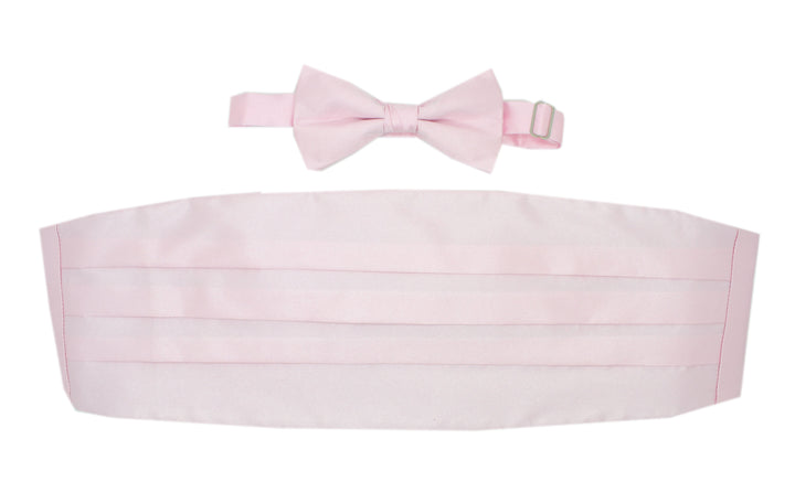 Ferrecci Satin Bow Tie &amp; Cummerbund Set – Rose