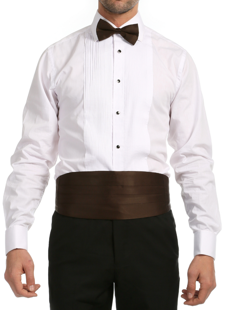 Satine Brown Bow Tie &amp; Cummerbund Set