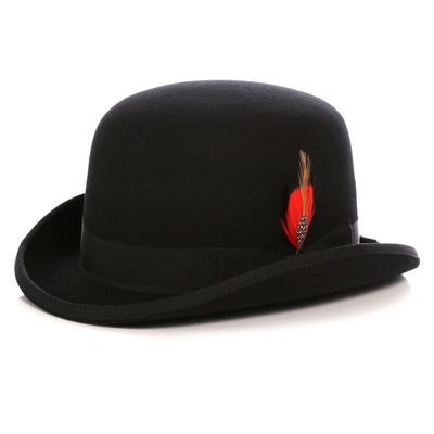Premium Wool Derby Hat - Black - FHYINC best men's suits, tuxedos, formal men's wear wholesale