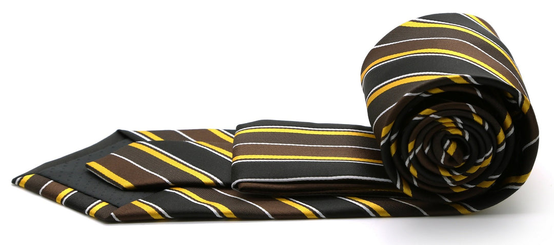 Mens Dads Classic Green Striped Pattern Business Casual Necktie &amp; Hanky Set DO-3 - FHYINC best men&