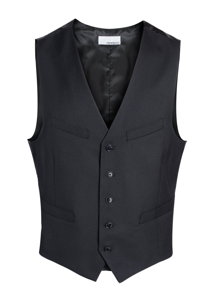 Drapper Mens 5 Button Black Vest - FHYINC best men&