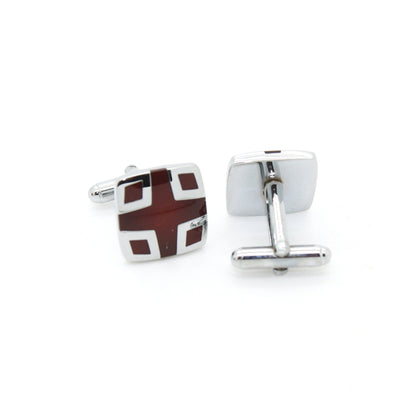 Silvertone Burdungy Cuff Links With Jewelry Box - FHYINC