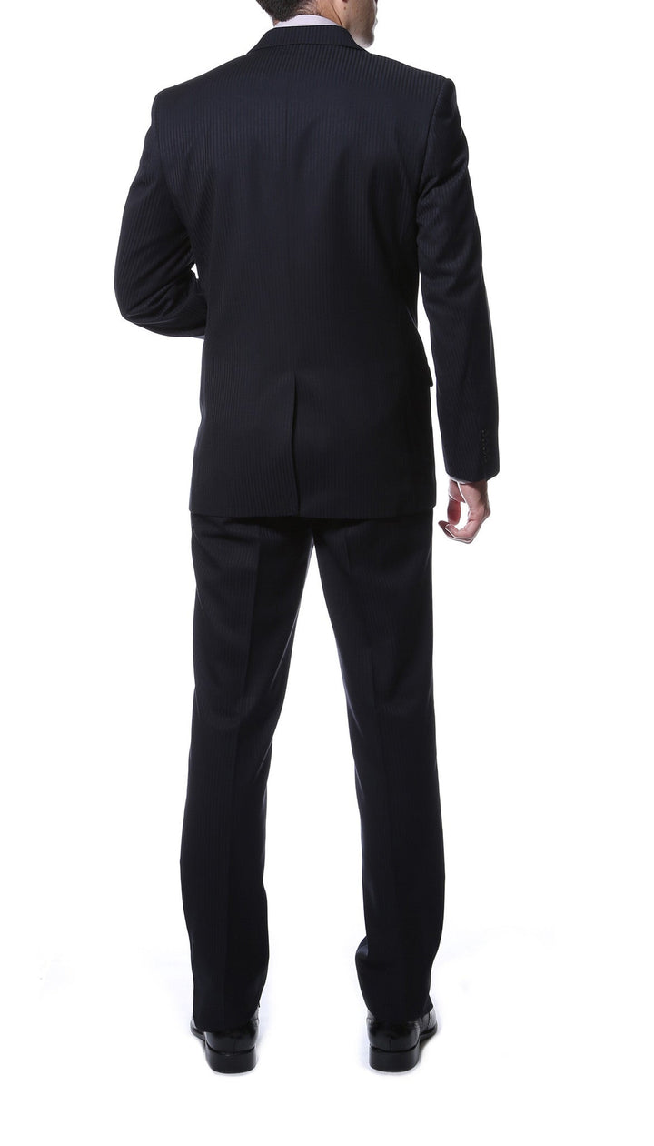 Ernesto Black Pinstripe Slim Fit 2pc Suit - FHYINC best men&