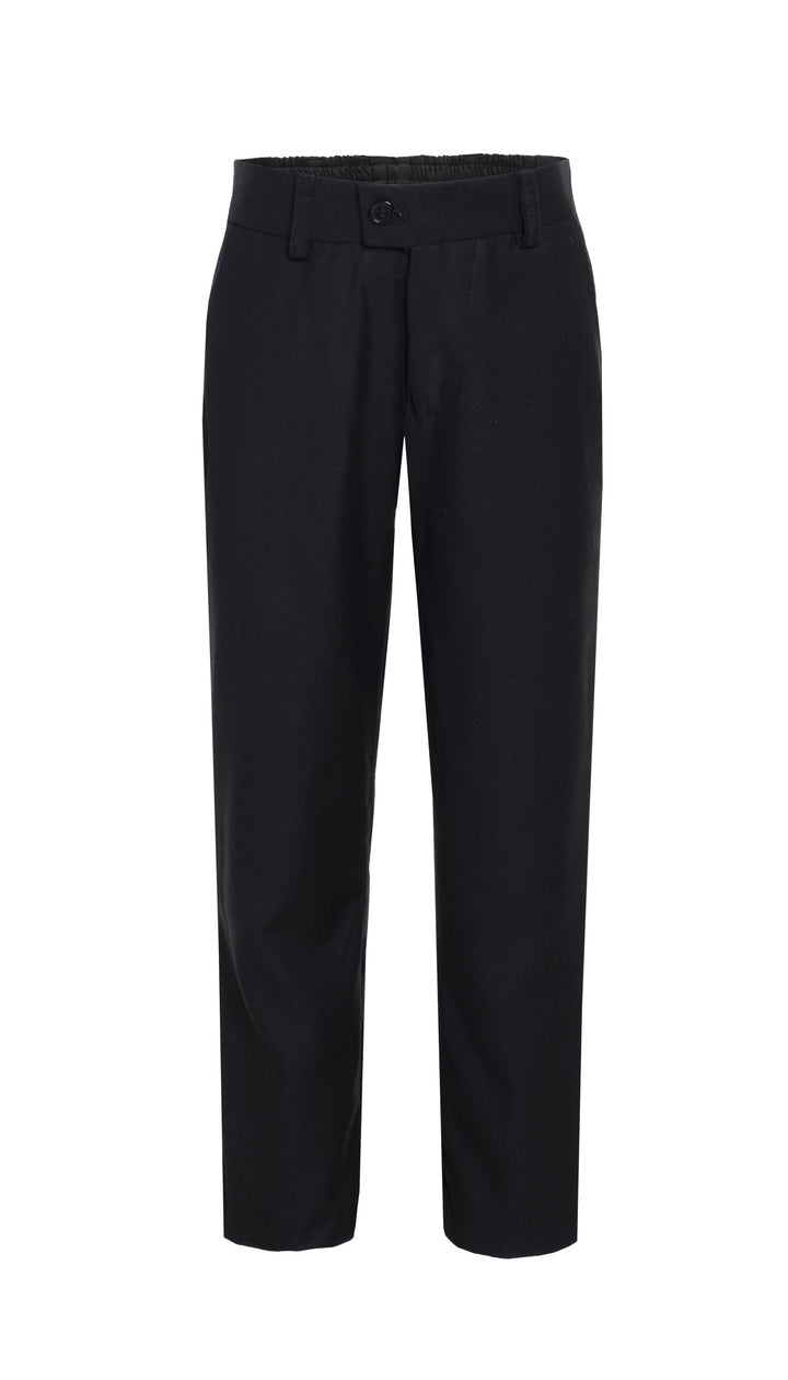 Ezra Black Regular Fit Boys Dress Pants - FHYINC best men&