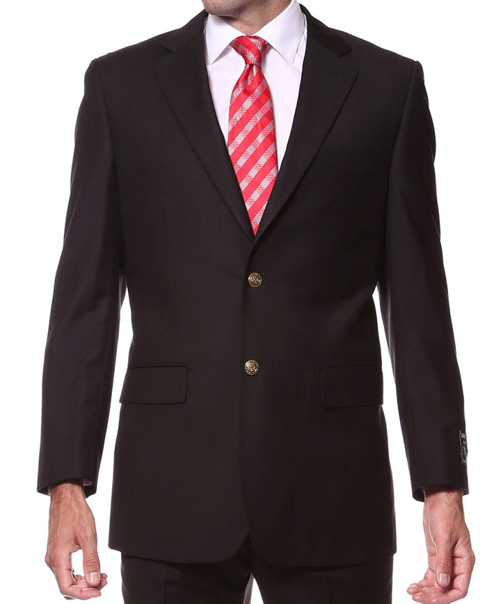 Black Gold Button Regular Fit Blazer - FHYINC best men&