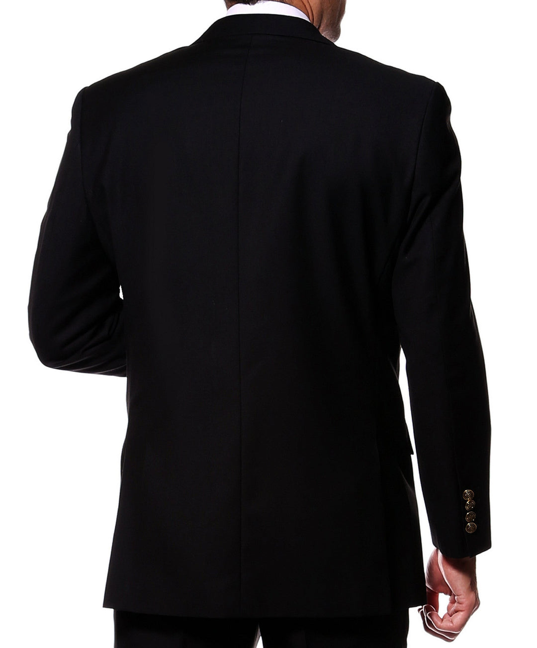 Black Gold Button Regular Fit Blazer - FHYINC best men&