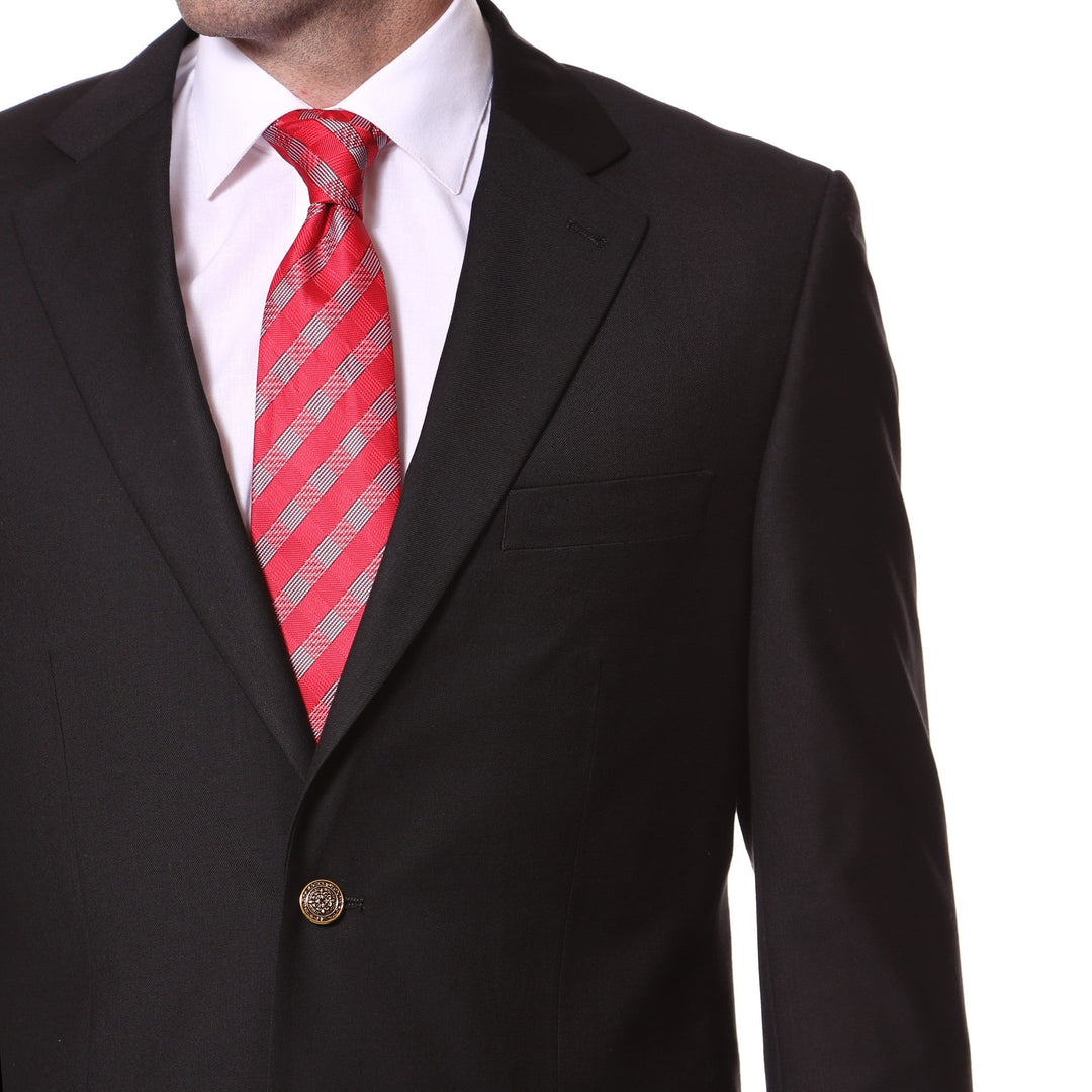 Black Gold Button Regular Fit Blazer - FHYINC best men&