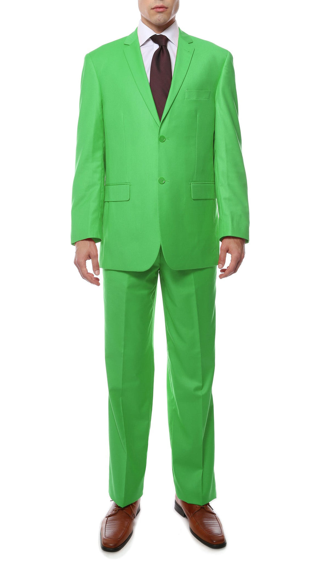 Premium FE28001 Lime Green Regular Fit Suit Lime Green / 44S