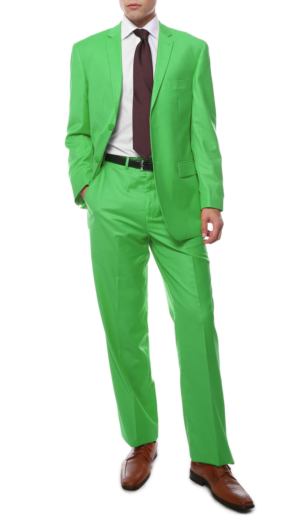 Premium FE28001 Lime Green Regular Fit Suit Lime Green / 42S/36W Premium FE28001 Lime Green Regular Fit Suit Lime Green / 42S/36W