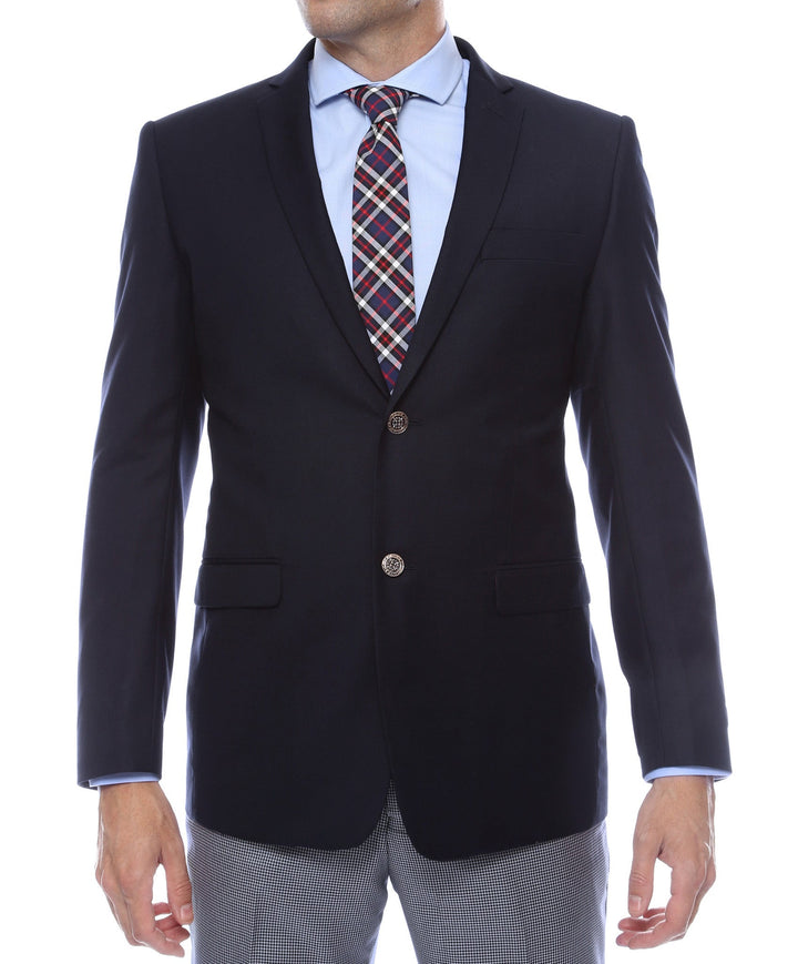Finn Gold Button Slim Fit Navy Blazer - FHYINC