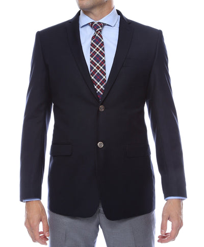 Finn Gold Button Slim Fit Navy Blazer - FHYINC