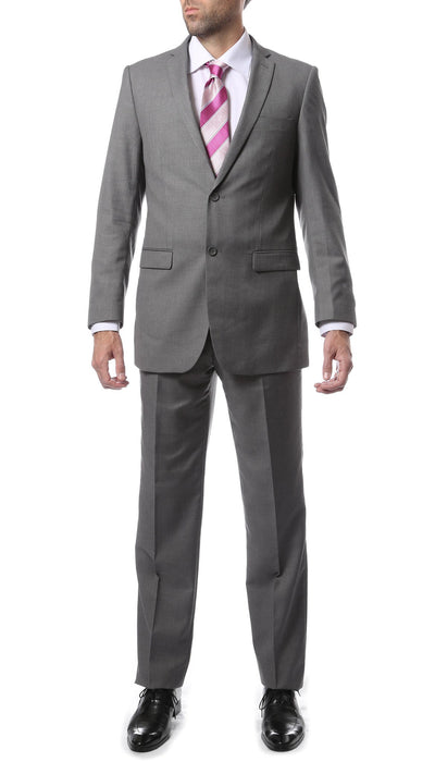Premium FNL22R Mens 2 Button Regular Fit Grey Suit - FHYINC best men's suits, tuxedos, formal men's wear wholesale
