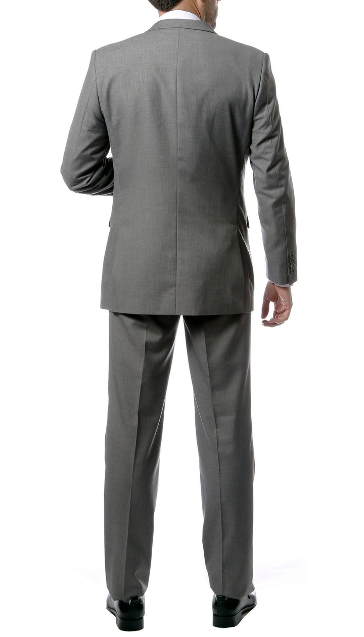 Premium FNL22R Mens 2 Button Regular Fit Grey Suit - FHYINC best men&