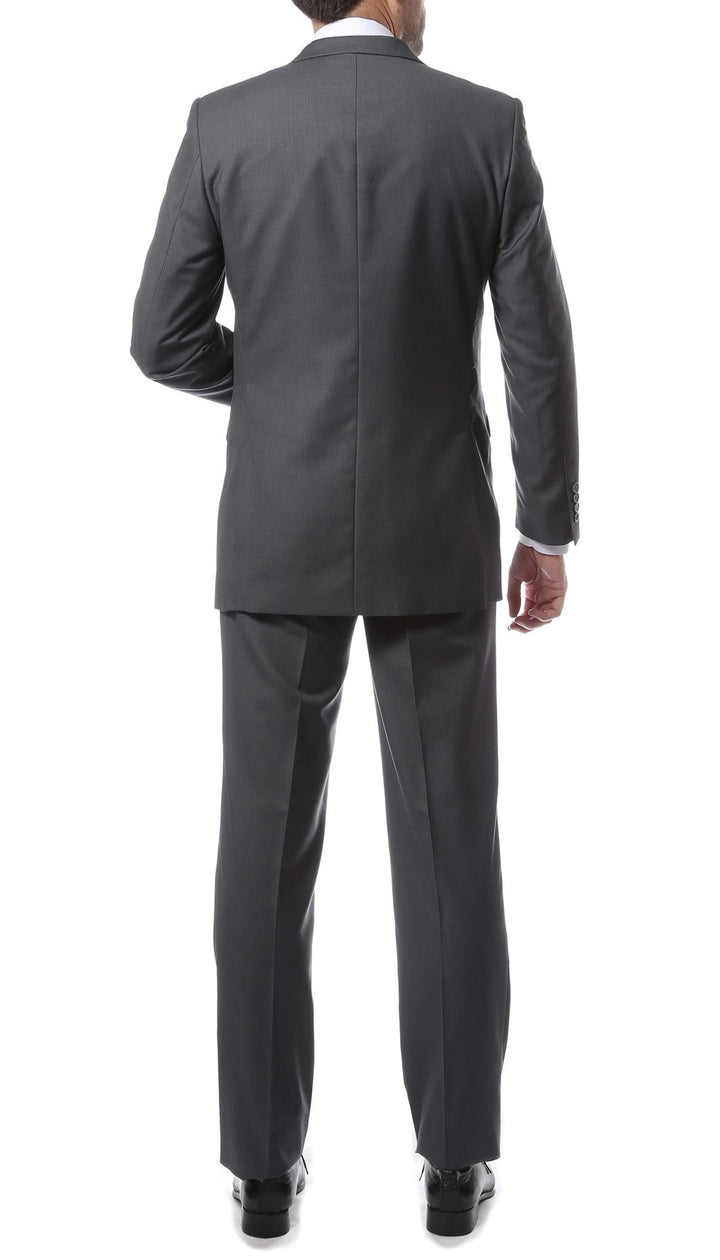 Premium FNL22R Mens 2 Button Regular Fit Heather Grey Suit - FHYINC best men&