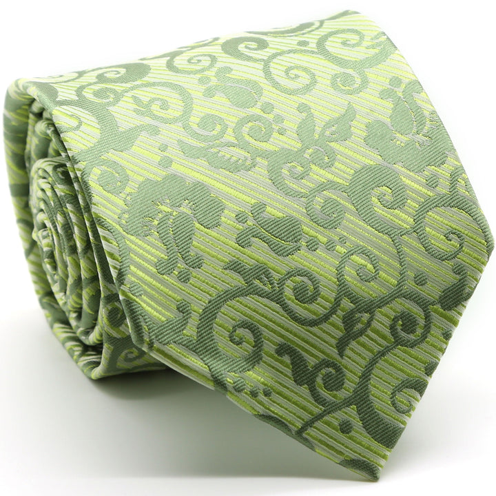 Mens Dads Classic Green Paisley Pattern Business Casual Necktie &amp; Hanky Set FO-9 - FHYINC best men&
