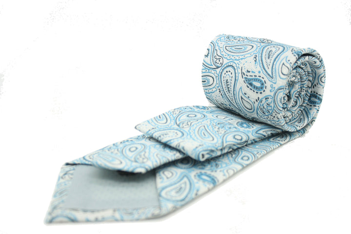 Mens Dads Classic Turquoise Paisley Pattern Business Casual Necktie &amp; Hanky Set GF-5 - FHYINC best men&