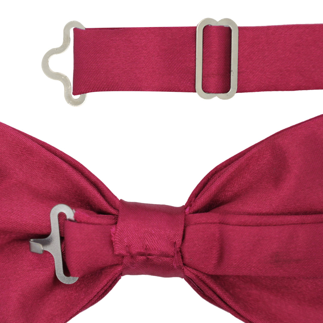 Gia Burgundy Satine Adjustable Bowtie - FHYINC best men&