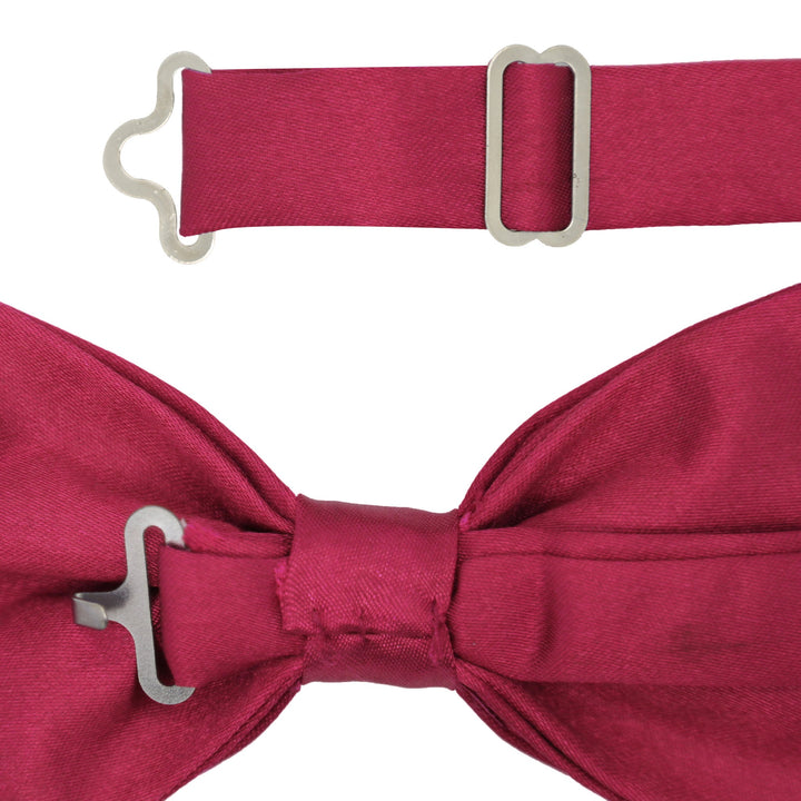 Gia Burgundy Satine Adjustable Bowtie - FHYINC best men&