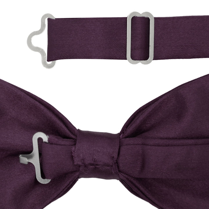 Gia Purple Satine Adjustable Bowtie - FHYINC best men&